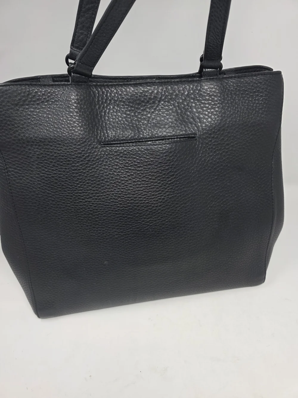Dagne Dover Black Pebbled Leather Allyn Work Tote Laptop Bag With Shoe Bag